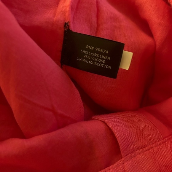 Boston Proper Floral Embellished Linen Pant Pink Multi Colored Sequins Size 12 - Picture 8 of 11